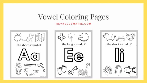 free printable vowel coloring pages with short and long sounds