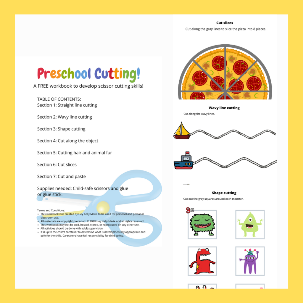 Image describing preschool cutting workbook