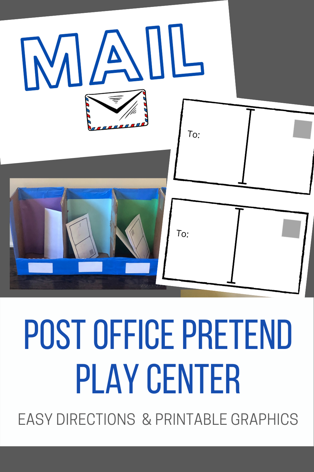 Post Office Dramatic Play Center with Printables