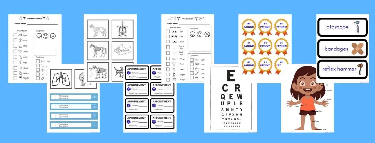 free printable doctor and hospital dramatic play pages