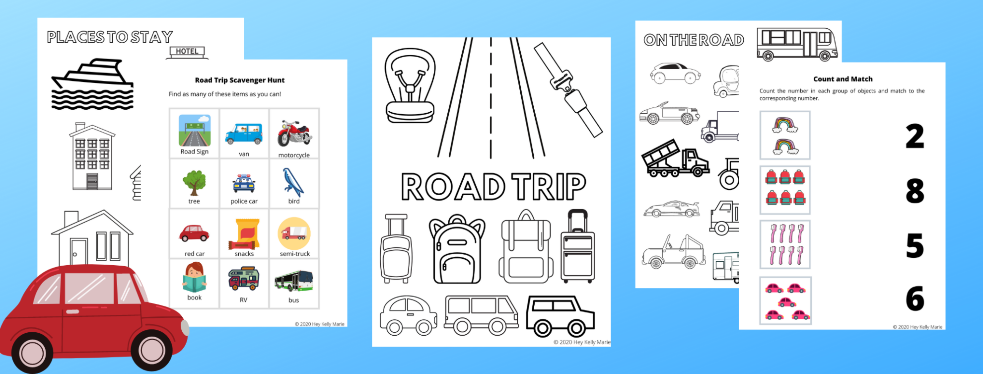 Free Road Trip Activity Book for Preschoolers - Hey Kelly Marie