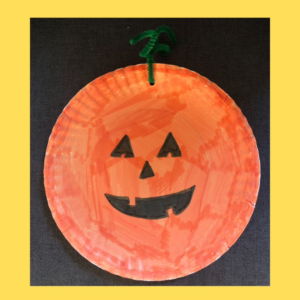 preview of paper plate pumpkin halloween craft