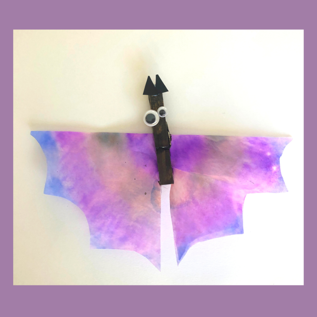 preview of coffee filter bat halloween craft