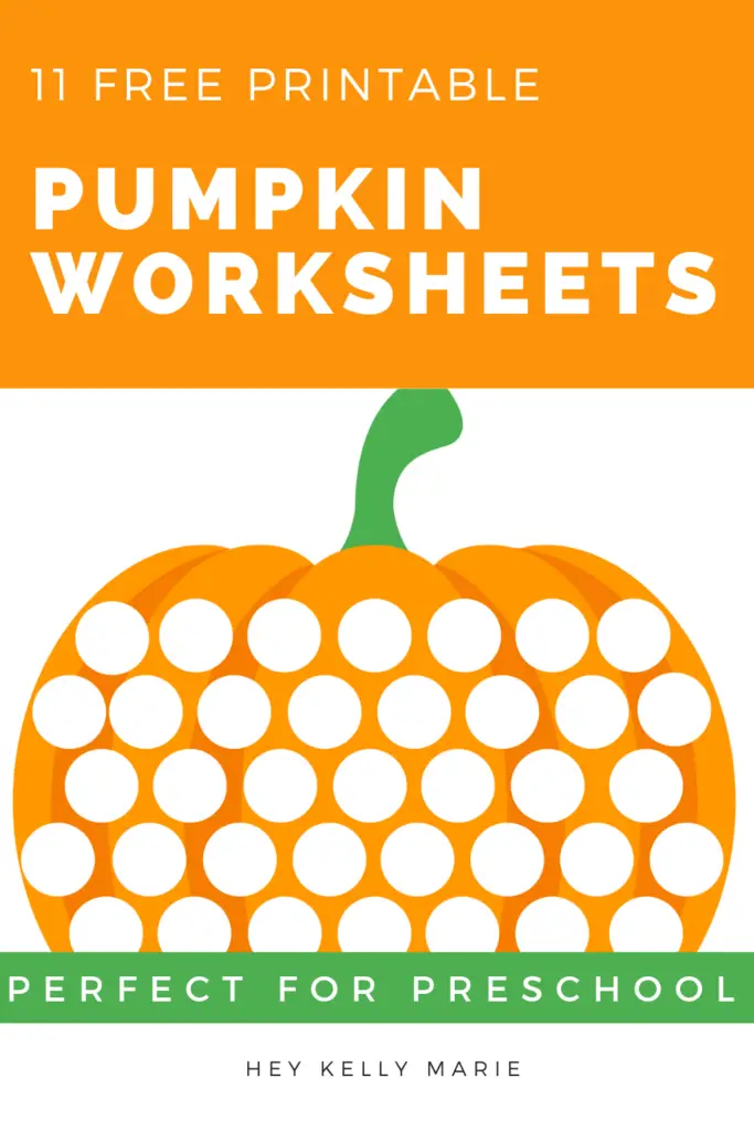 pinterest pin of free, printable pumpkin worksheets