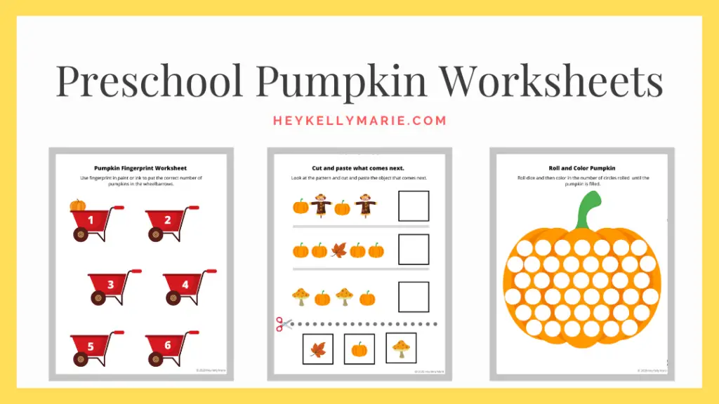 preview of download image for preschool pumpkin worksheets