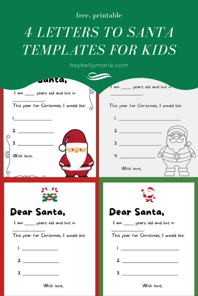 pinterest pin with 4 letters to santa templates