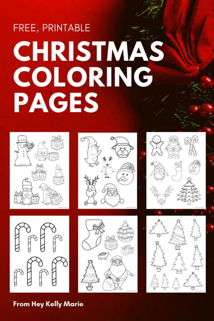 pinterest pin of christmas coloring pages preview