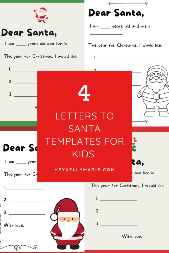 pinterest pin of letters to santa for kids