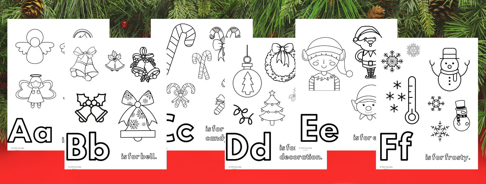 free christmas alphabet coloring pages