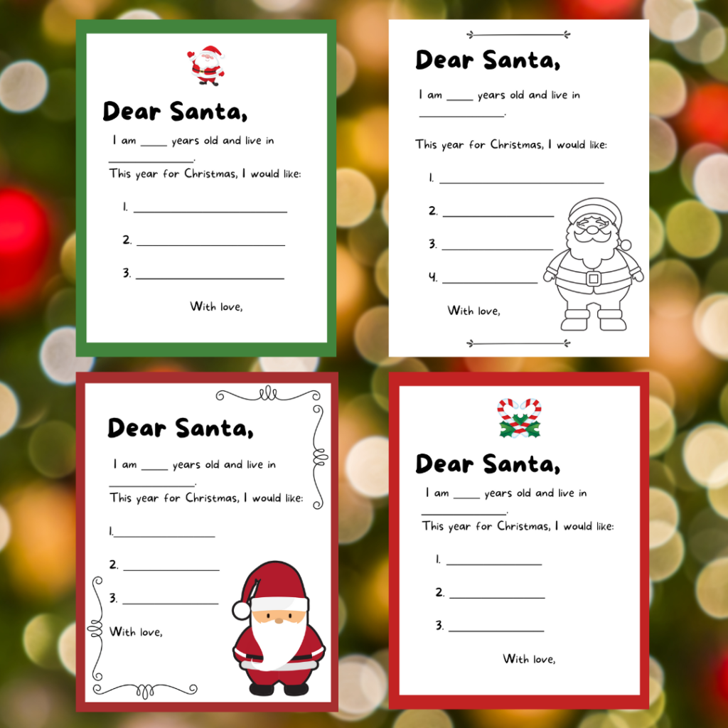 preview images of the letter to santa templates