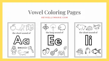 free printable vowel coloring pages with short and long sounds