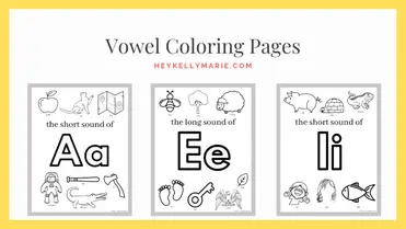 free printable vowel coloring pages with short and long sounds hey kelly marie