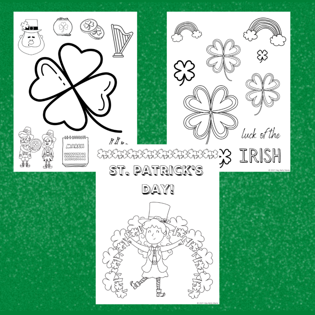 preview images of st. patrick's day coloring pages