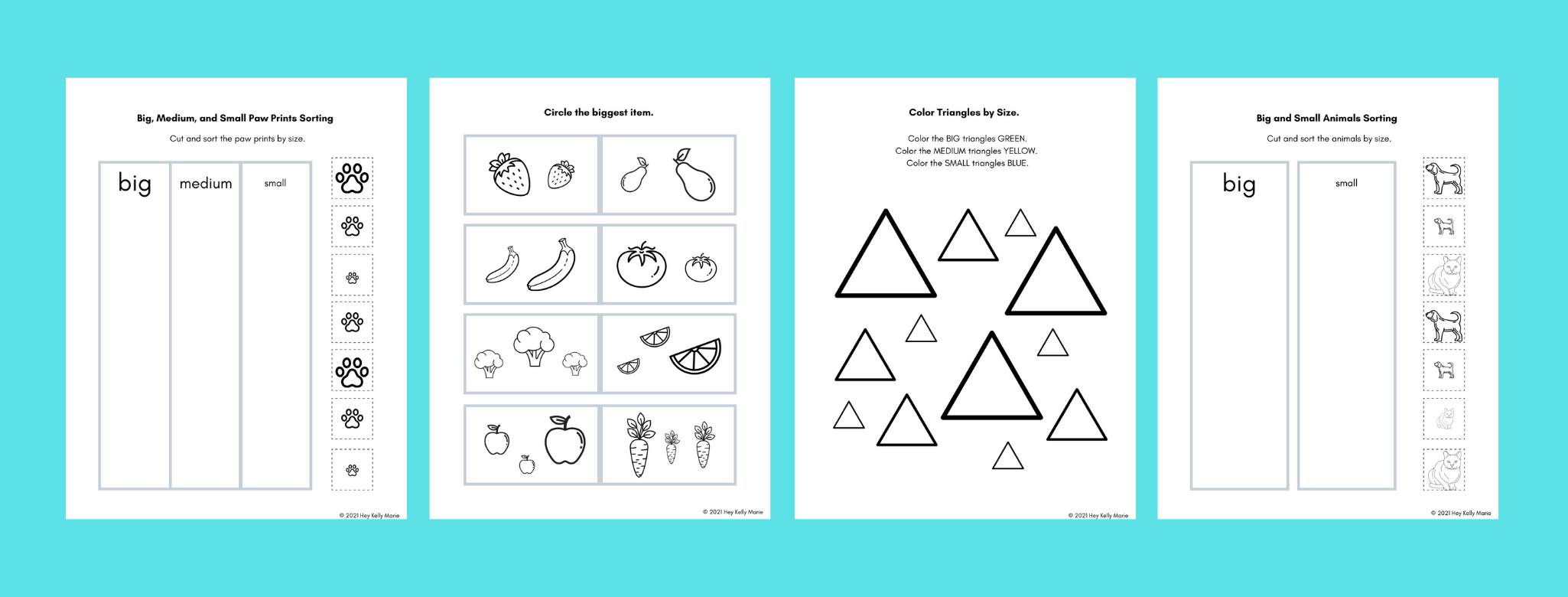 Big or Small Coloring Worksheets