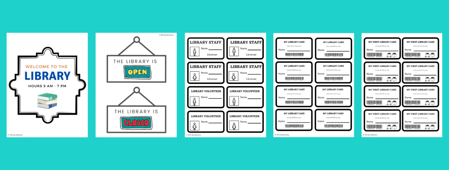 Free Library Dramatic Play Printables For Pretend Play