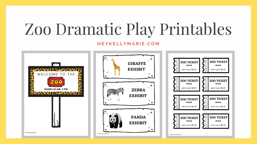 Free Zoo Dramatic Play Printables for Pretend Play at School and Home