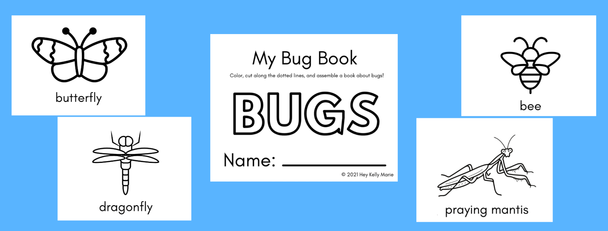 Free Printable Bug Book for Kids to Create and Share Hey Kelly Marie