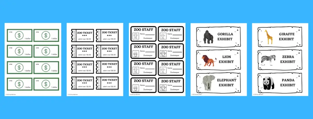 preview of zoo dramatic play printables