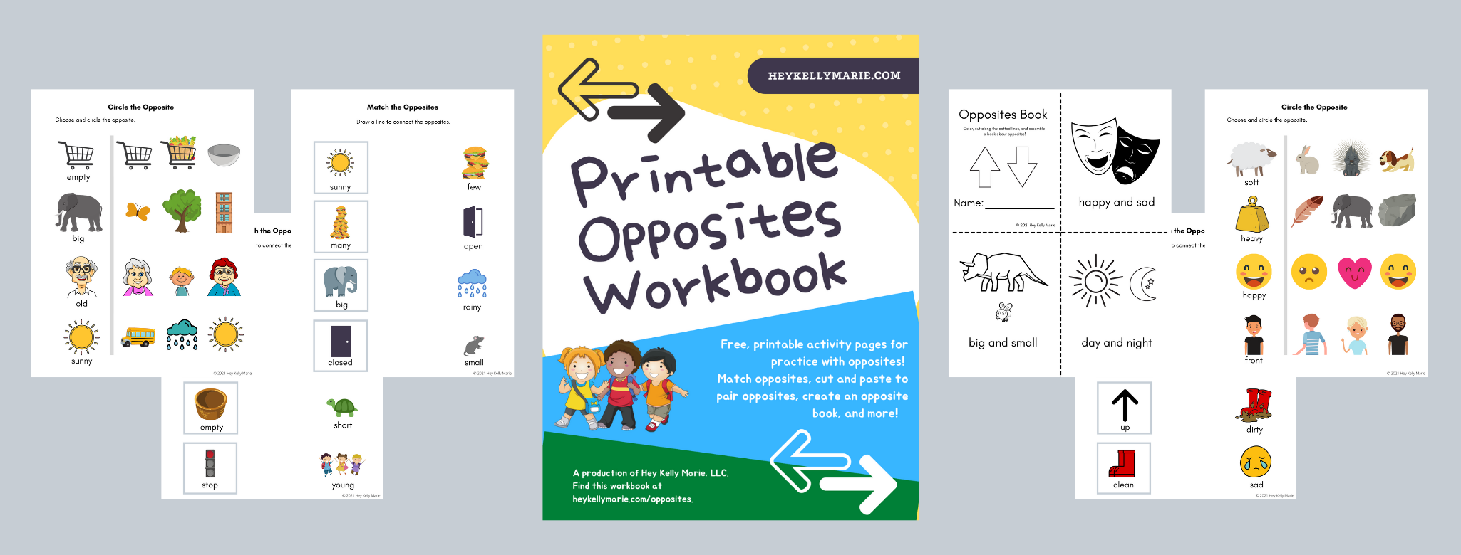 printable opposites workbook 12 free worksheets