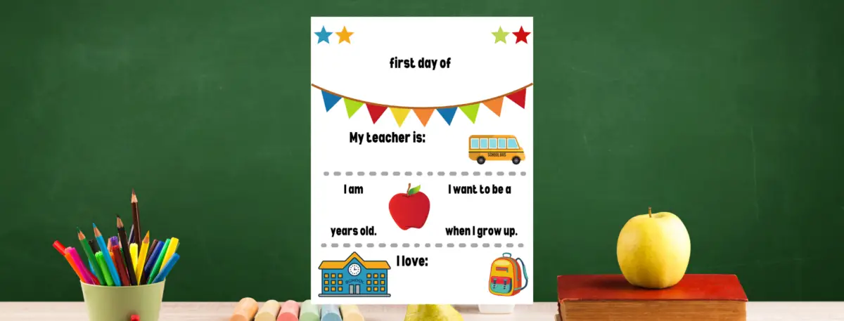 preview of first day of school sign