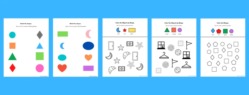 preview of preschool shapes workbook activity pages