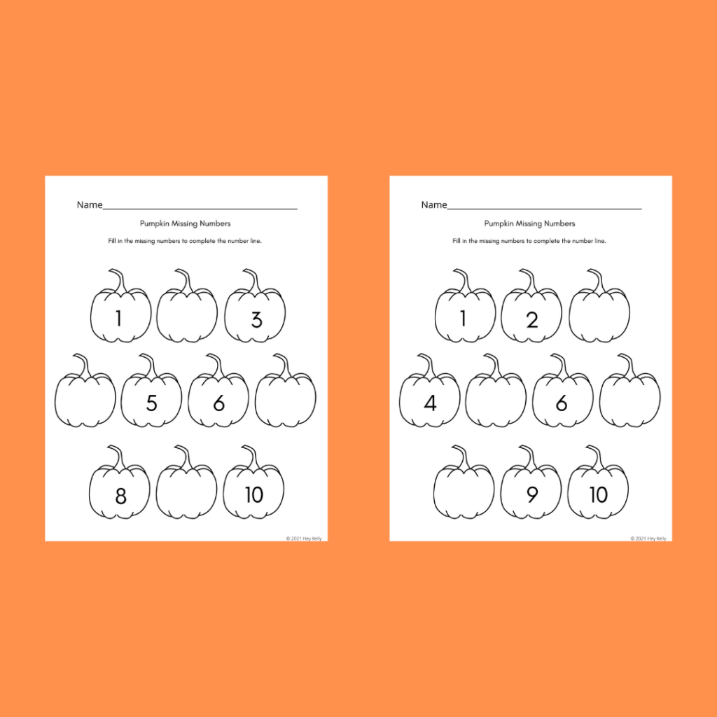 free printable missing numbers worksheets letter 1-10