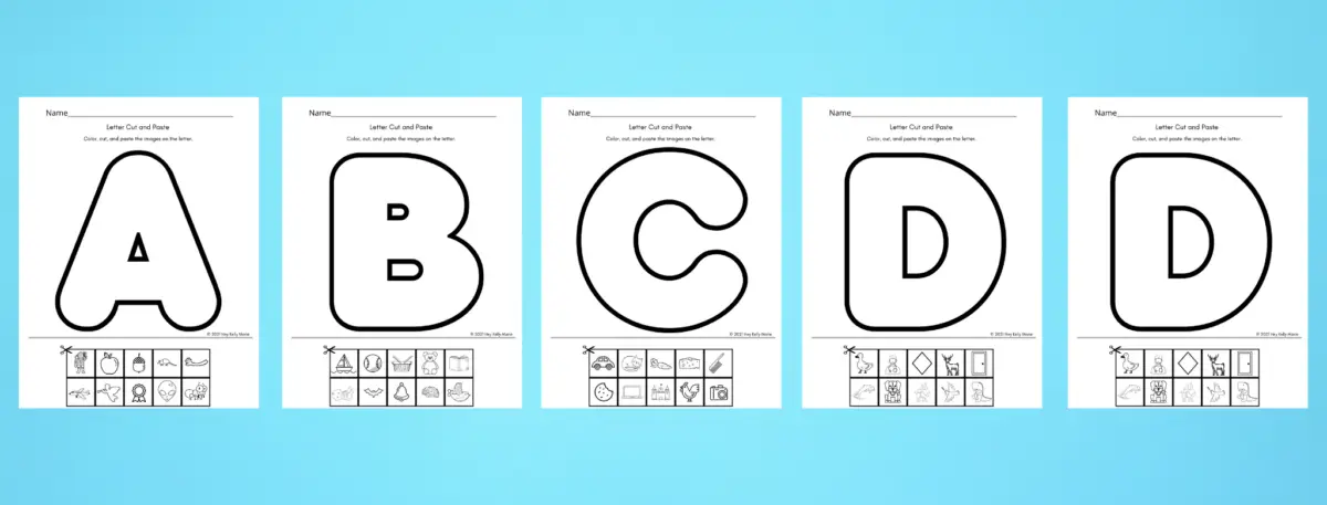 letter cut and paste worksheets