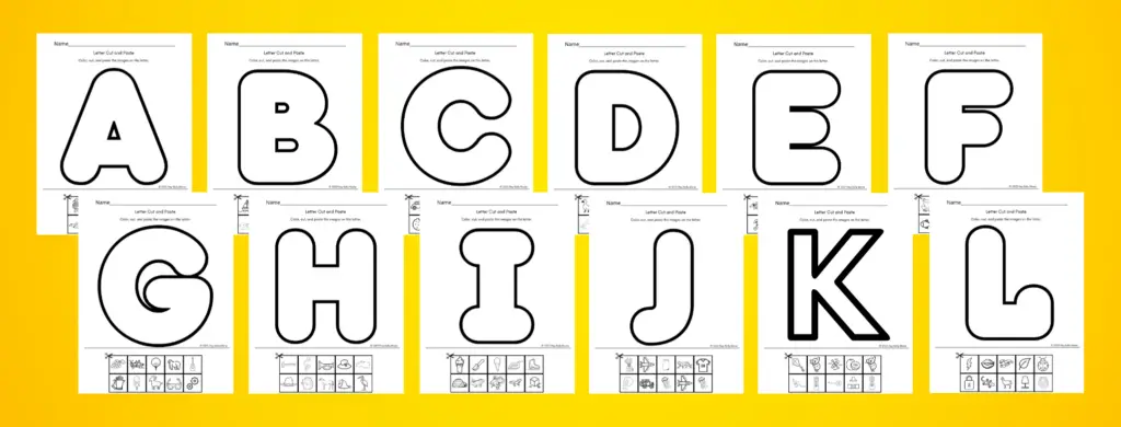 letter cut and paste alphabet activity