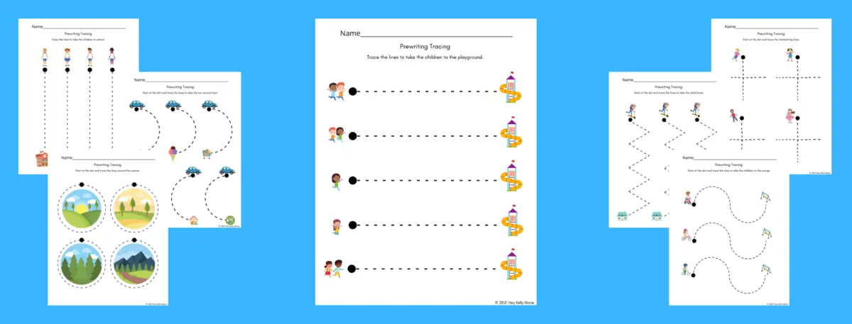 preview of prewriting tracing activity sheets