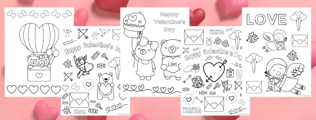 preview of valentine's day coloring pages