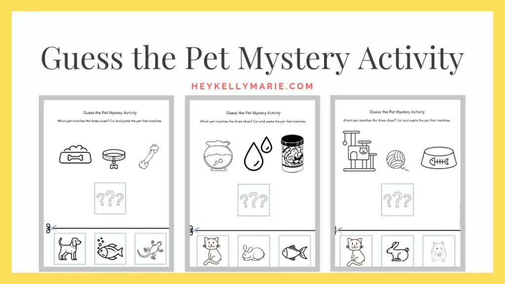 guess the pet mystery activity page for kids preview image